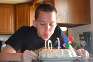 and finally it was my grandpa's lemon bundt cake for dessert...Trevor loves lemon so this was a great way to finish up lunch before leaving for Omaha
